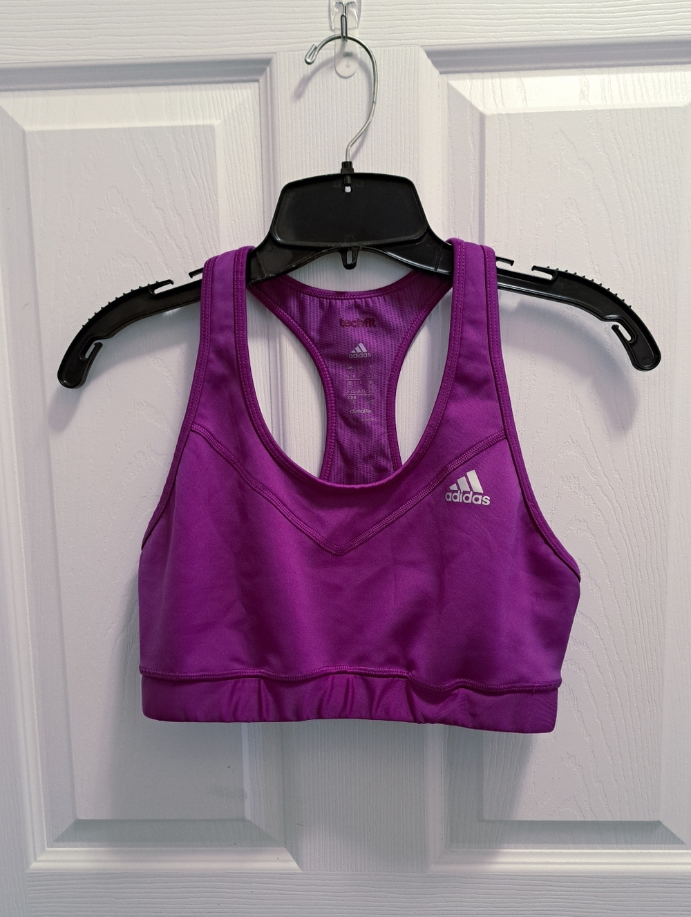 adidas Purple Racerback Sports Bra Womens Large Activewear Workout Sporty Colour